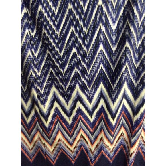 Apt. 9 Size Large high waist maxi skirt stretch print blue Chevrons - Picture 3 of 4